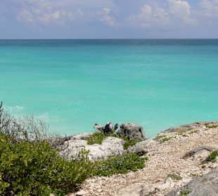 Meerblick Mayatempel Tulum