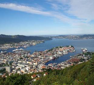 Blick auf den Hafen in Bergen