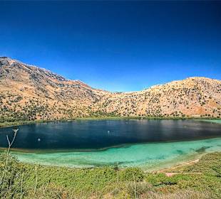 Kournas lake 4kms away from Happy Days Beach Hotel