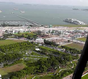 Blick vom Flyer zum Hafen