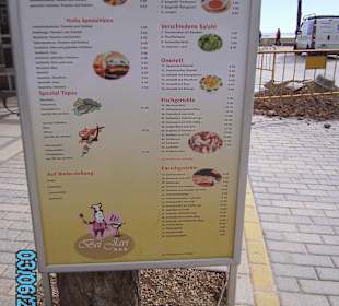 Auszug aus der Speisekarte