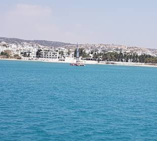 Blick vom Piratenschiff auf Hammamet