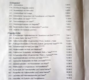 Getränke- / Speisekarte vom Raubritter