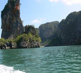 auf dem Weg mit dem Boot nach Railay