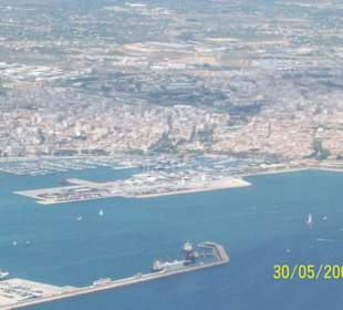 Hafen Palma vom Flugzeug aus
