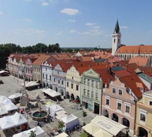 Aussicht vom Rathausturm auf den Třeboňer Masa