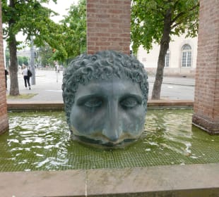 Ein Gesicht sieht auf die Neustadt