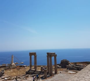 Blick von der Akropolis in Lindos