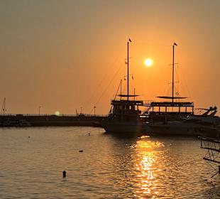 Sonnenuntergang im Hafen