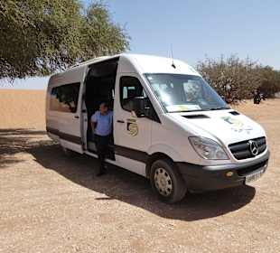 Unser Bus ein gepflegter Mercedes Sprinter mit AC