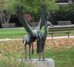 Skulptur Fischreiher