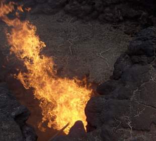 Experiment im Timanfaya Nationalpark