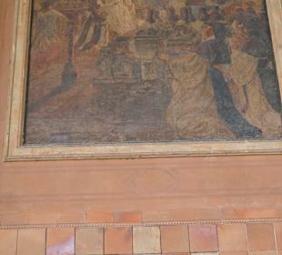 Wandbilder in der Wandelhalle der Trinkhalle