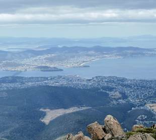 Mt.Wellington - Blick auf Hobart und Dewent River 