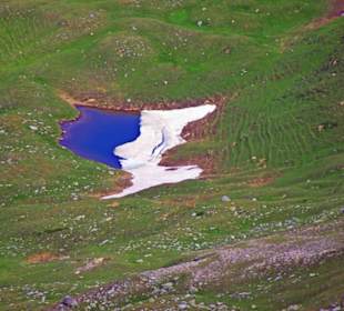 Kleine Schmelzteiche vom Fenster aus