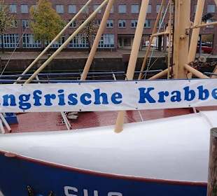 Hinweis auf dem Krabbenkutter