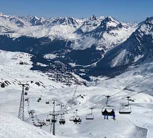 Blick auf Arosa von der Piste