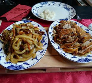 Ente+Rind mit Zwiebeln