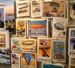 Luftschiff-Briefmarken aus aller Welt
