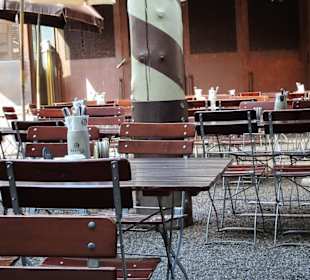 Blick in den Biergarten des Batzenhäusl