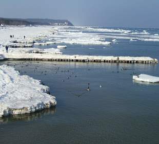 Blick von der Seebrücke Heringsdorf Winter 2010