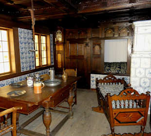 Blick in eine rekonstrierte Bauernstube