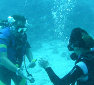 Hochzeitsantrag unter Wasser