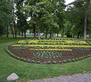 Begrüßung am Eingang zum Kurpark