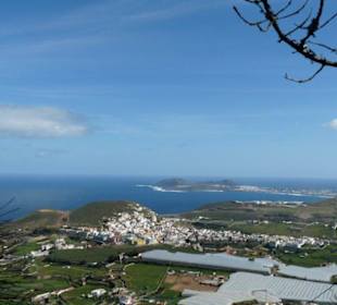 Blick auf die Gewächshäuser