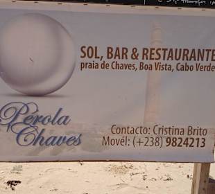 Restaurant Schild am Strand