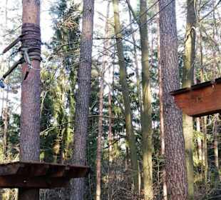 Da geht es schon ganz rauf