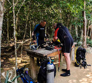 Tauchen in der Cenote el Pit