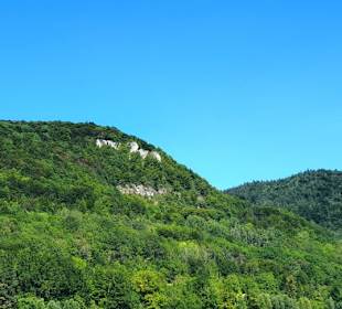 Hier die Kletterfelsen gut zu erkennen 