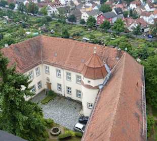Blick vom Turmzimmer zum Jagdschloss (Finanzamt)