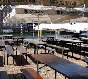 Der Biergarten des Paulaner´s an der Schlachte