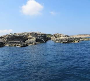 Der Wasserweg mit dem Comino Boot zur blauen Lagune