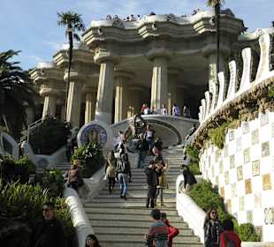 Dzieła Gaudiego,schody do ławki