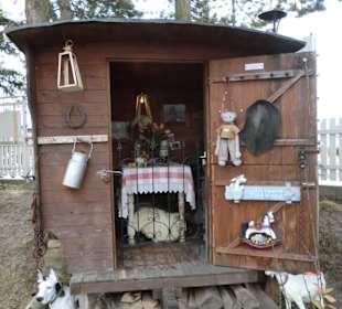 Schäferkarren im Biergarten