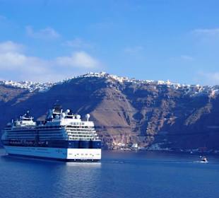 Santorin selbst im Bild Landschaft, Stadt