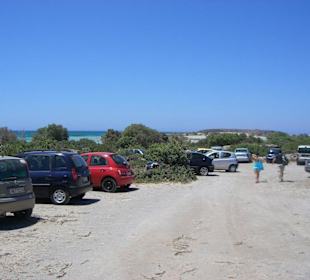 Parkplatz von Elafonisi