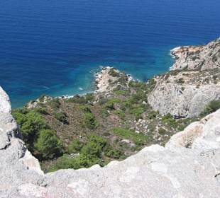 Blick von der Burgruine hinab.