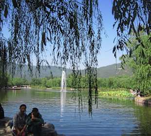 Weiter Blick in den Botanischen Garten Pekings