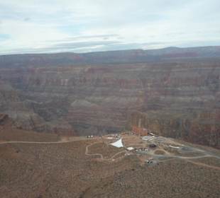 Blick vom Flieger auf den Skywalk