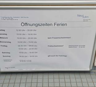 Öffnungszeiten Ferien