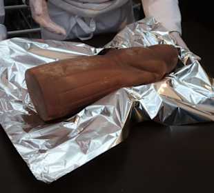 In der gläsernen Produktion des Schokoladenmuseums