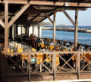 Abendstimmung auf der Terrasse des Restaurants