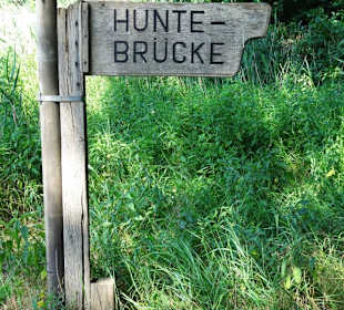 Wegweiser zur Huntebrücke