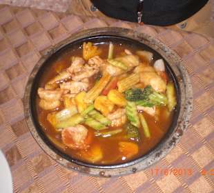 Gemüsepfanne mit Shrimps