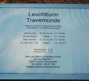 Öffnungszeiten des Leuchtturms Travemünde