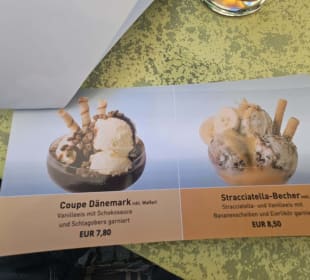 Eis- und Dessertkarte